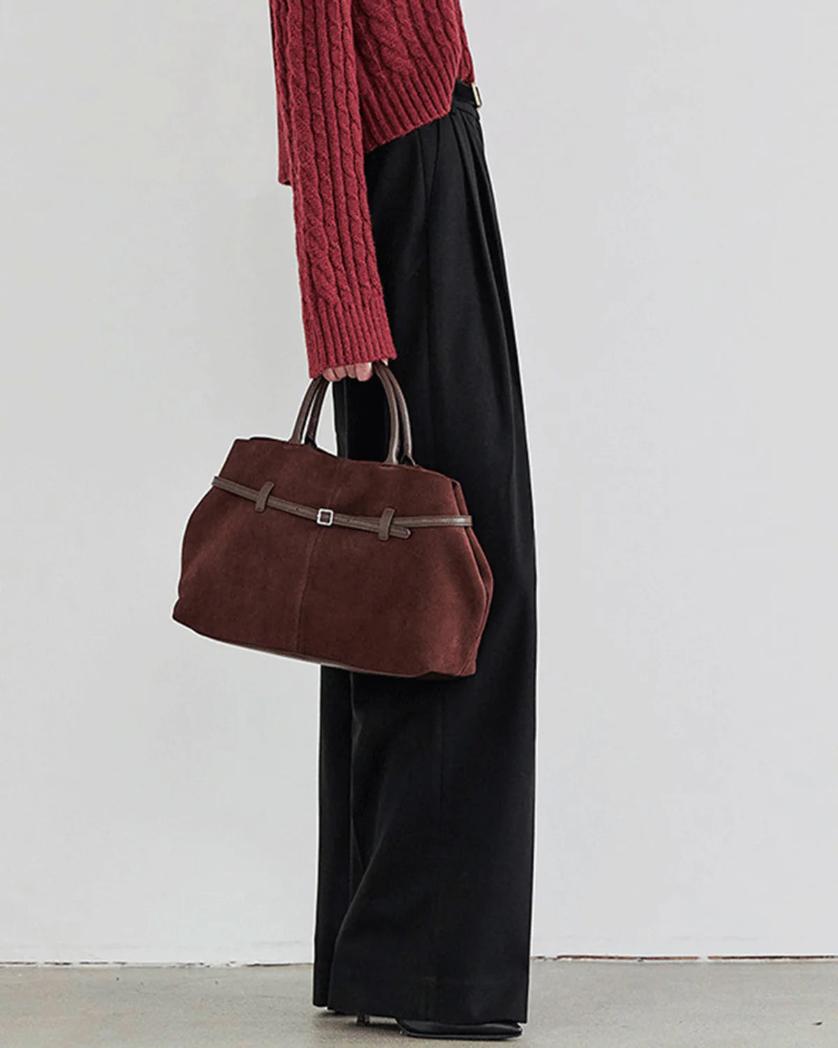 Black Natural Waisted Straight Pants