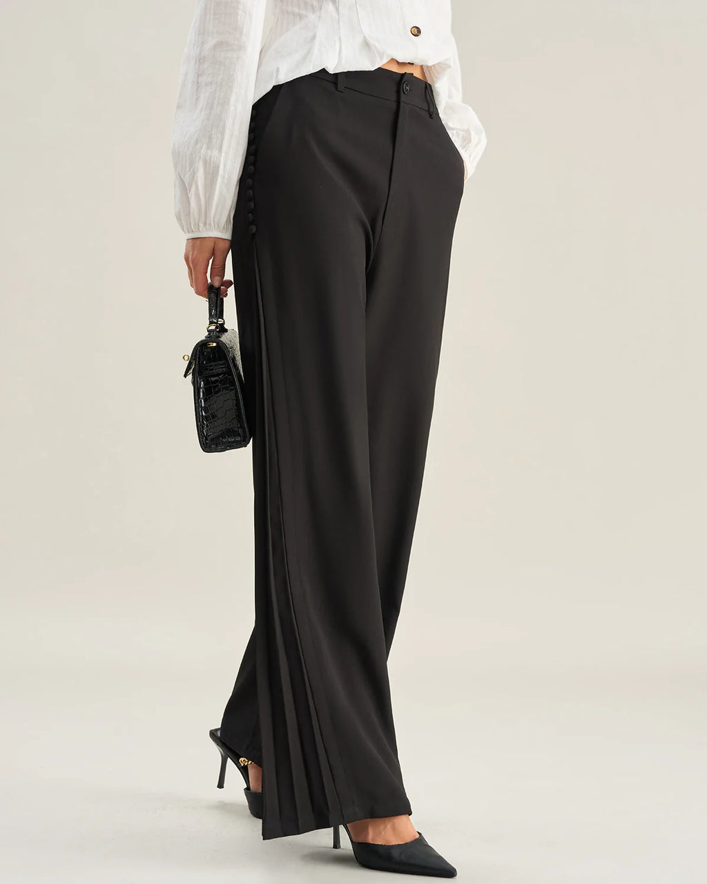 Black Flare Casual Pants